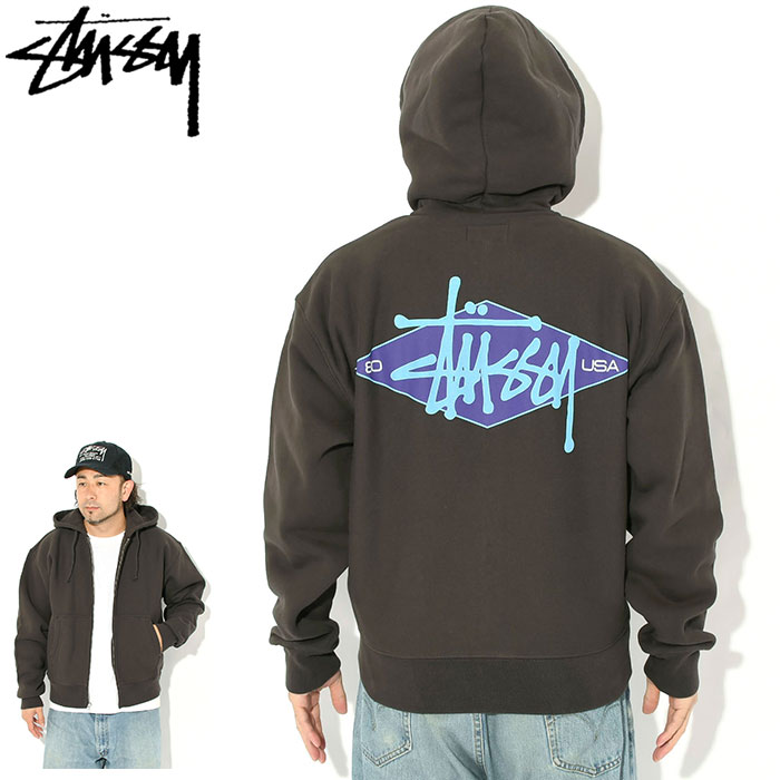 STUSSY メンズパーカー（ジップ、ボタン：ジップアップ）｜トップス