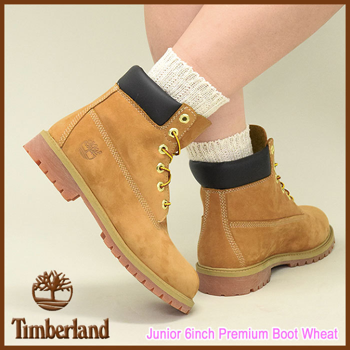 【日本正規品】ティンバーランド ブーツ Timberland ジュニア 6インチ プレミアム ウィートヌバック レディース( Junior 12909  6inch Boot )