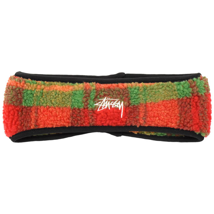 ステューシー ヘッドバンド STUSSY Plaid Polar Fleece ( headband ヘアバンド スポーツバンド フリース  1321065 USAモデル 正規 小物 )