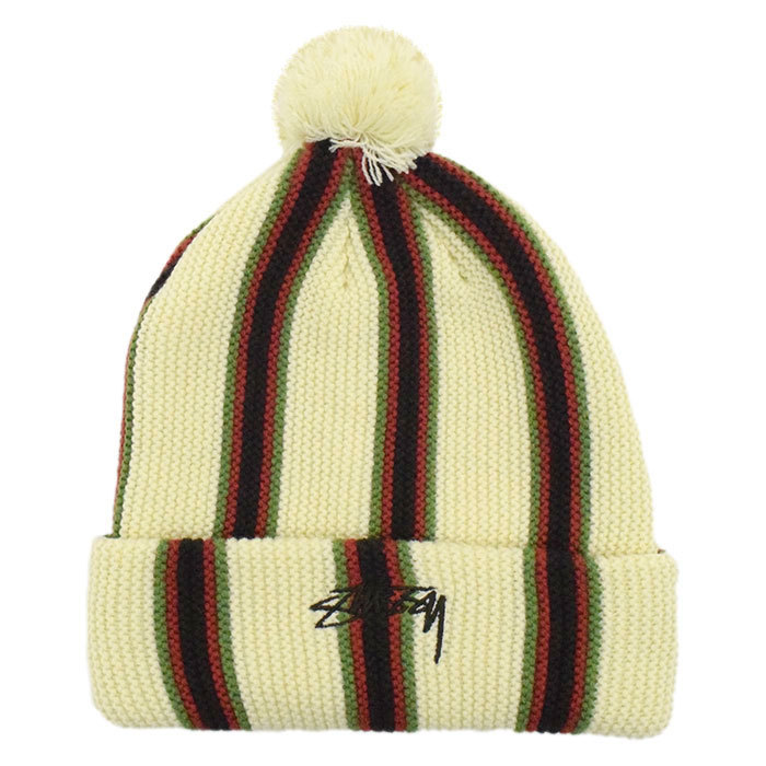 ステューシー ニット帽 STUSSY Striped Pom ( stussy beanie ビーニー 