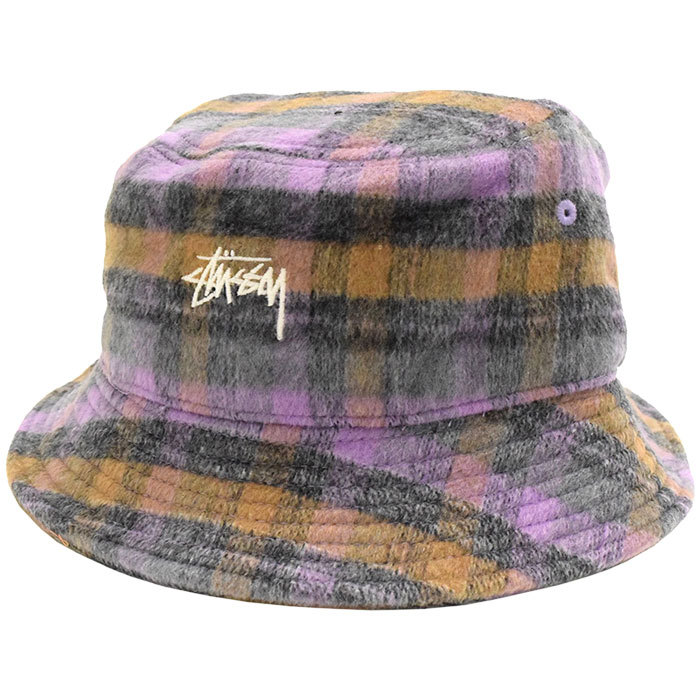STUSSY バケットハット パープル L/XL Stussy パープル バケットハット L/XL