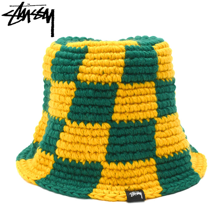 ステューシー バケット ハット STUSSY Checker Knit Bucket Hat ( s...