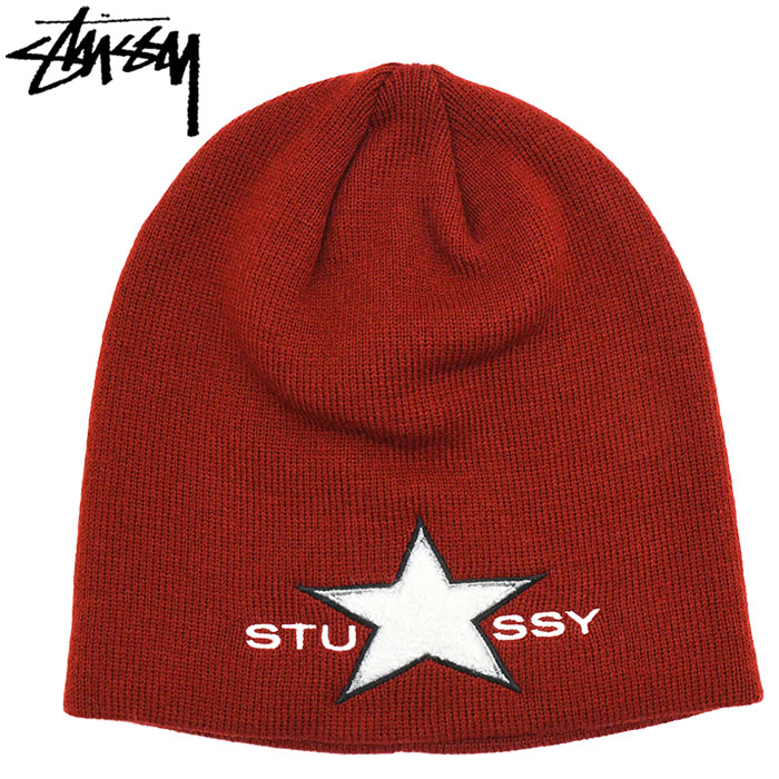 Old Stussy beanie ビーニー ニット帽 USA製 レッド STUSSY（ステューシー） ニット帽 STUSSY Chenille Skullcap ( stussy