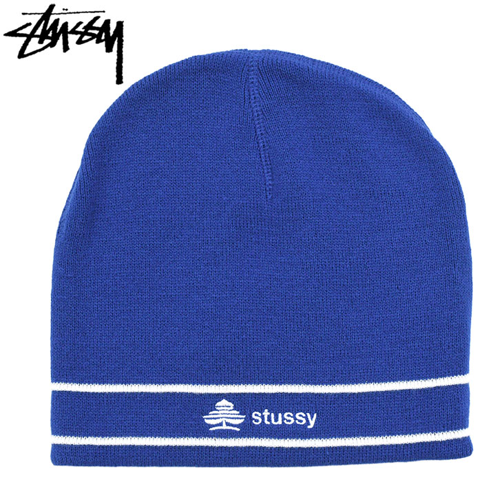 STUSSY メンズニット帽、ビーニー（色：ブルー系）｜帽子