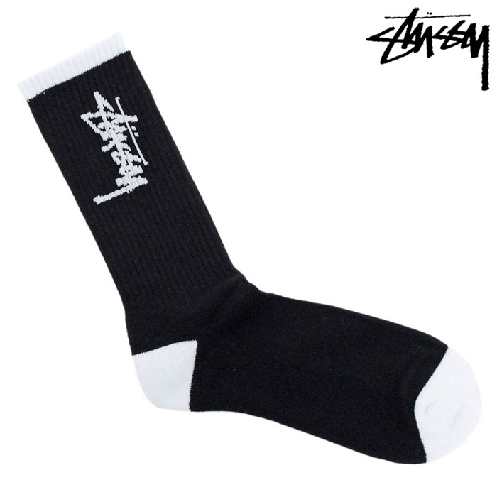 Stussy x Jacquard Logo Crew Socks 1-Pack Heather Grey
