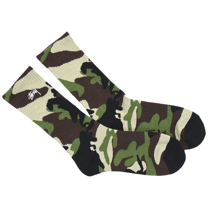 ステューシー ソックス STUSSY メンズ Stock Camo ( crew socks クルー