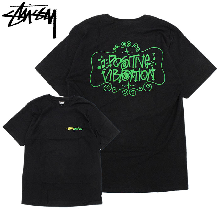 Stussy Vibrations Tシャツ ブラック