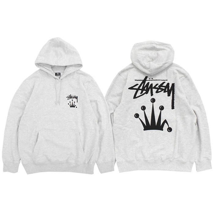 STUSSY フロントロゴ スウェット ブラック パーカー M フーディ 薄手