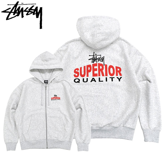Stussy ジップアップパーカー ライトグレー STUSSY 「STUSSY」 ジップアップパーカー LARGE グレー系その他 メンズ