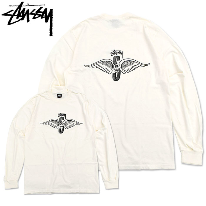 STUSSY ステューシー ロンT Tシャツ 長袖 メンズ Skull Wings