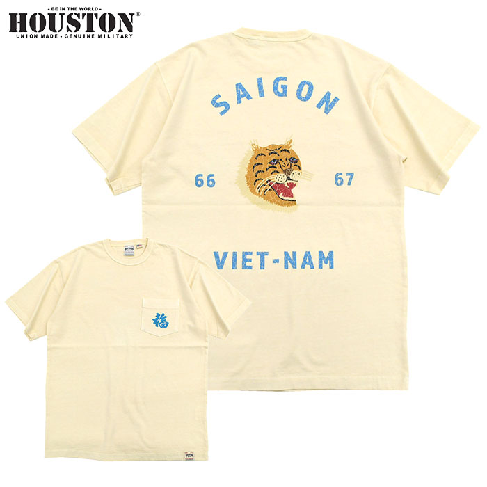 HOUSTON（ヒューストン） Tシャツ 半袖 メンズ タイガー ピグメント
