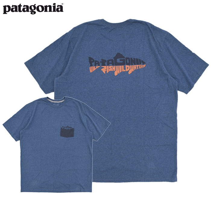 パタゴニア Tシャツ 半袖 Patagonia メンズ ワイルド ウォーターライン ポケット レスポ...