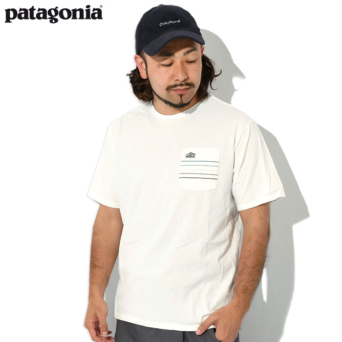パタゴニア Tシャツ 半袖 Patagonia メンズ ライン ロゴ リッジ ストライプ オーガニック ポケット(Line Logo Ridge Stripe USAモデル 37587)[M便 1/1]｜icefield｜02