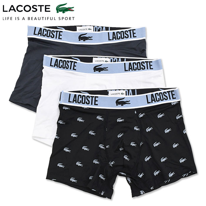 LACOSTE（ラコステ） ボクサーパンツ メンズ 3パック ロゴ マイクロ
