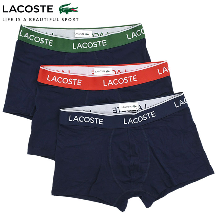 ラコステ ボクサーパンツ LACOSTE メンズ コントラスト カラー デザイン 3パック ボクサーパンツ ( Contrast Color  Design 3Pack Boxer Pant 3枚組 5H3401-10 )