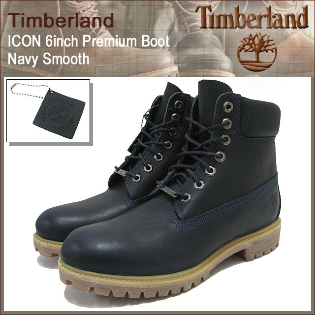 新品】Timberland ブーツ 6インチ プレミアム ネイビースムース-