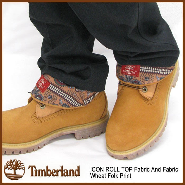 ティンバーランド Timberland ブーツ メンズ アイコン ロールトップ ファブリック アンド ファブリック ウィート フォーク  プリント(6826A)