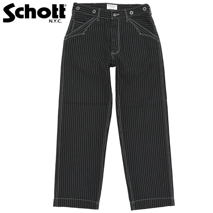Schott オールドヒッコリー デニムパンツ / ブラック　W32 ② schott ヒッコリーデニム 32 BLACK ファッション Schott/ショット