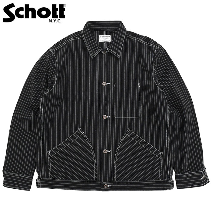 schott オールドヒッコリーデニムジャケット ブラック 黒 Lサイズ OLD HICKORY DENIM JACKET/オールドヒッコリーデニムジャケット