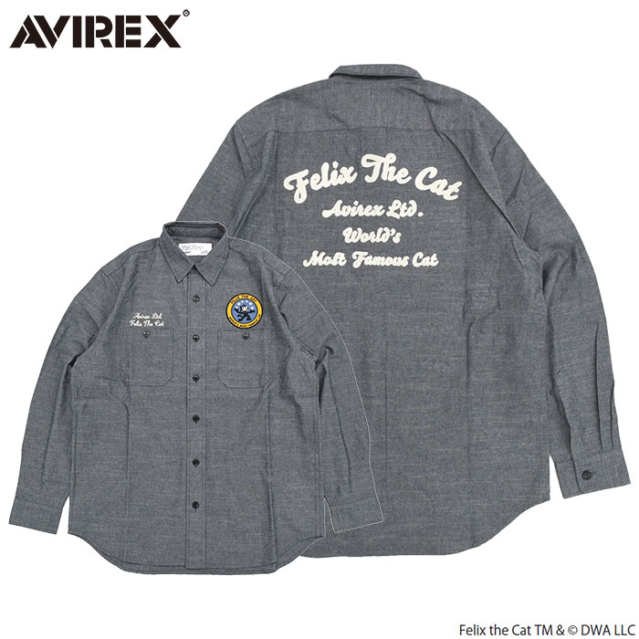 AVIREX アビレックス シャツ 長袖 メンズ フィリックス ザ