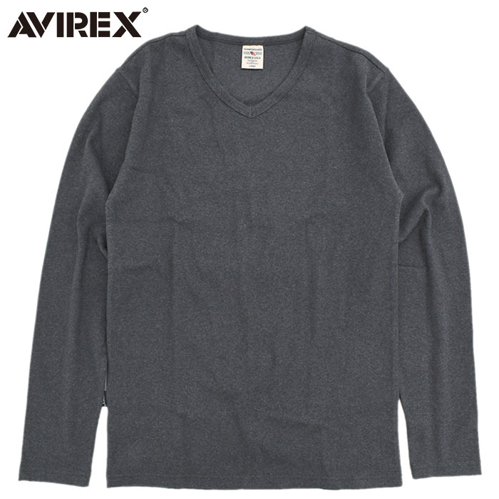 アビレックス ロンT Tシャツ 長袖 AVIREX メンズ デイリー リブ Vネック ( Daily...