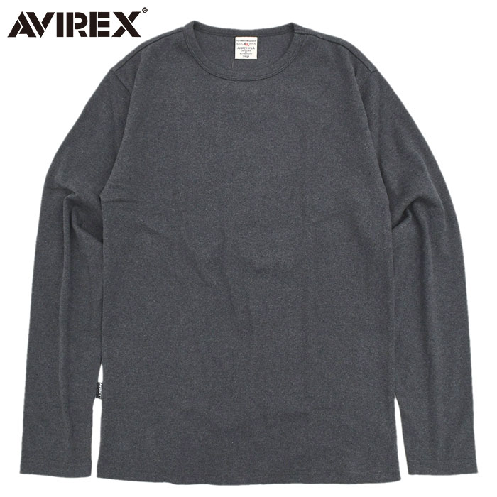 アビレックス ロンT Tシャツ 長袖 AVIREX メンズ デイリー リブ クルー