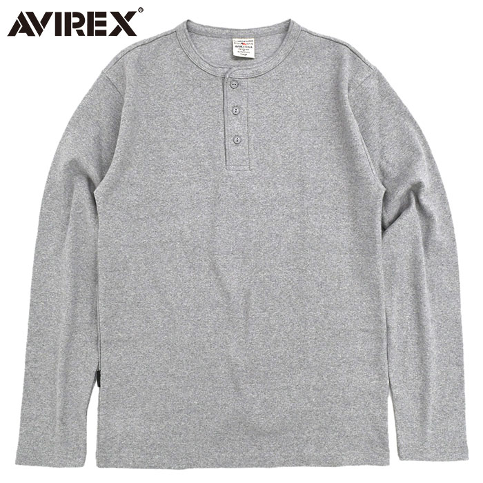 アビレックス ロンT Tシャツ 長袖 AVIREX メンズ デイリー リブ ヘンリーネック ( Da...