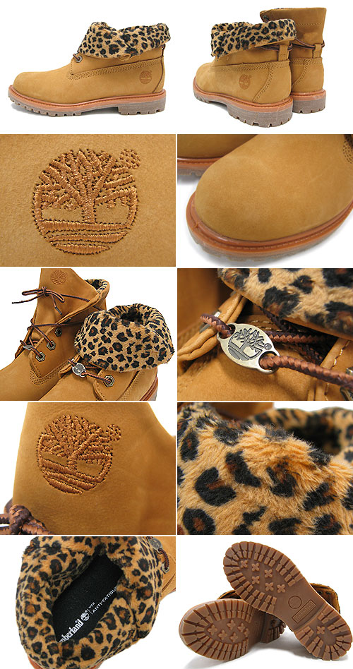 b0621 Timberland ウィメンズ ロールトップ レオパード 23cm 今季ブランド ウィメンズ Timberland b0621 ロールトップ 23cm