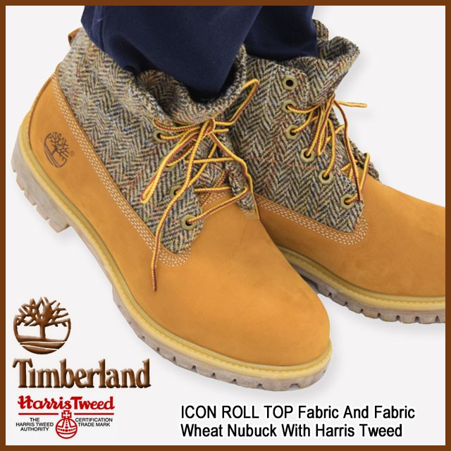 ティンバーランド Timberland ブーツ ロールトップ ファブリック アンド ファブリック ウィート ヌバック ウィズ  ハリスツイード(A11R7)