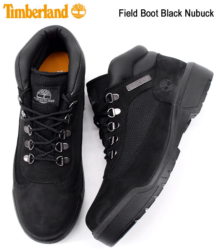 【美品】 ティンバーランド Timberland ブラックブーツA1JI2 グレイフィールド ミッド レースアップ ブーツ レディース
