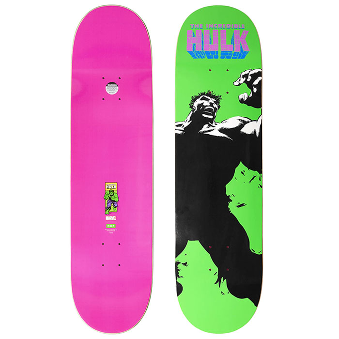 ハフ スケボー スケートボード デッキ HUF 8.25インチ MARVEL HULK Radiate Skate Deck コラボ ( MARVEL  HULK Radiate Skate Deck AC00763 )