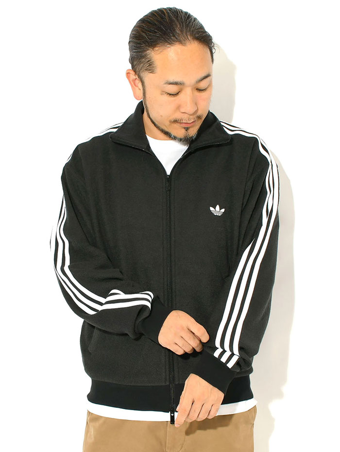 ライトグレー ステッチ3Lフーデッドジャケット adidas Originals アディダス ジャケット メンズ ブークレ トラック