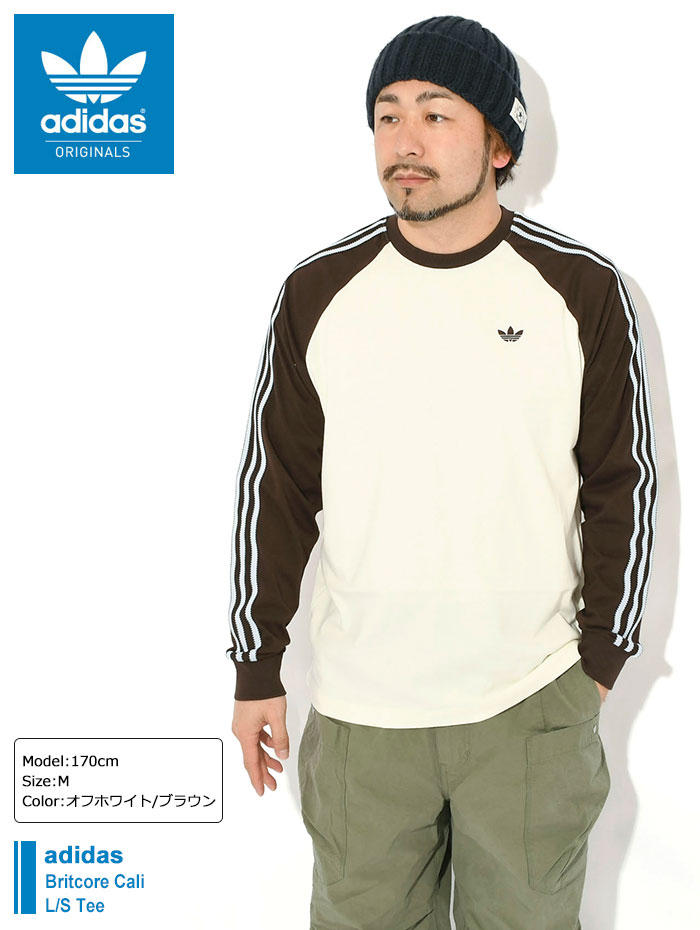  80s LA Cali Tee L ホワイト/ブラウン adidas Originals アディダス ロンT Tシャツ 長袖 メンズ ブリットコア