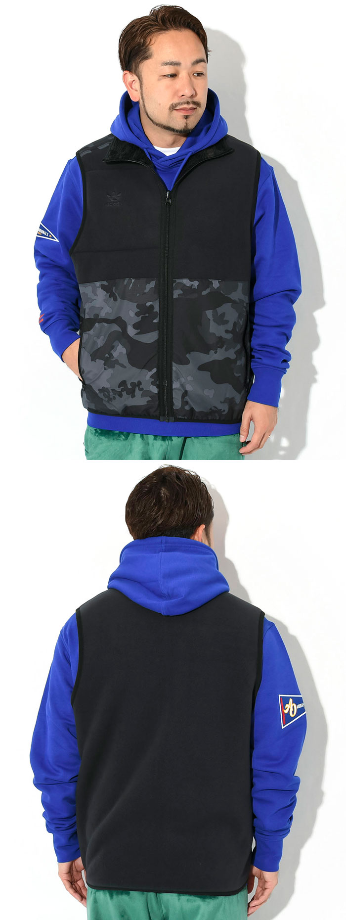 アディダス ジャケット adidas メンズ カモ フリース リバーシブル ベスト オリジナルス ( Camo Fleece Reversible  Vest Originals ビッグシルエット II8157 )