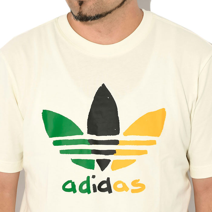 90s adidas アディダス Tシャツ グリーン アイボリー トレフォイル アディダス アディカラー トレフォイル 半袖Tシャツ - グリーン