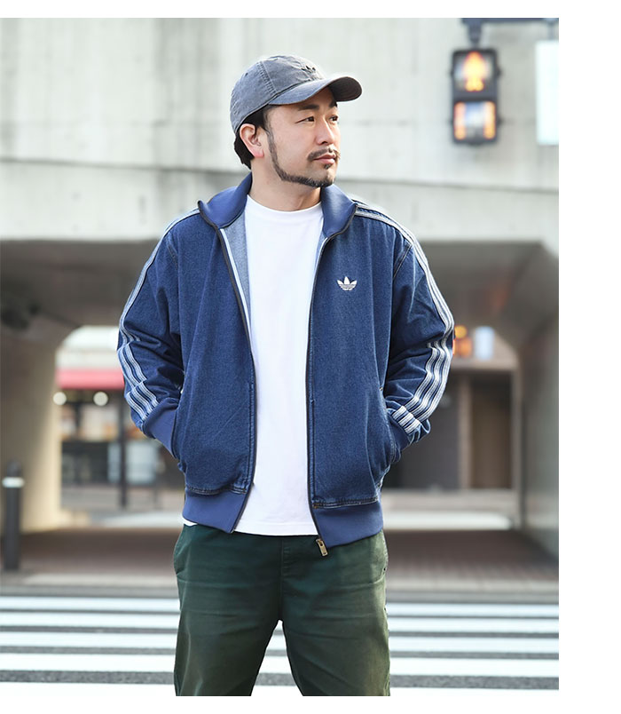 adidasアディダスのジャケット Adicolor Indigo Denim Firebird Track Top02
