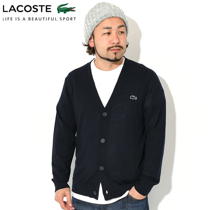 ラコステ カーディガン LACOSTE メンズ AH5802 ( lacoste AH5802 Cardigan Vネック トップス メンズ 男性用  AH5802-99 )