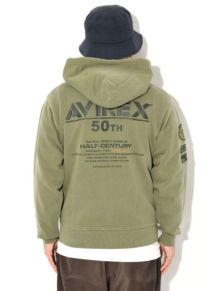 【新品】 AVIREX アビレックス　ジップパーカー　カーキ　ジャンバー AVIREX（アヴィレックス） アビレックス パーカー ジップアップ メンズ