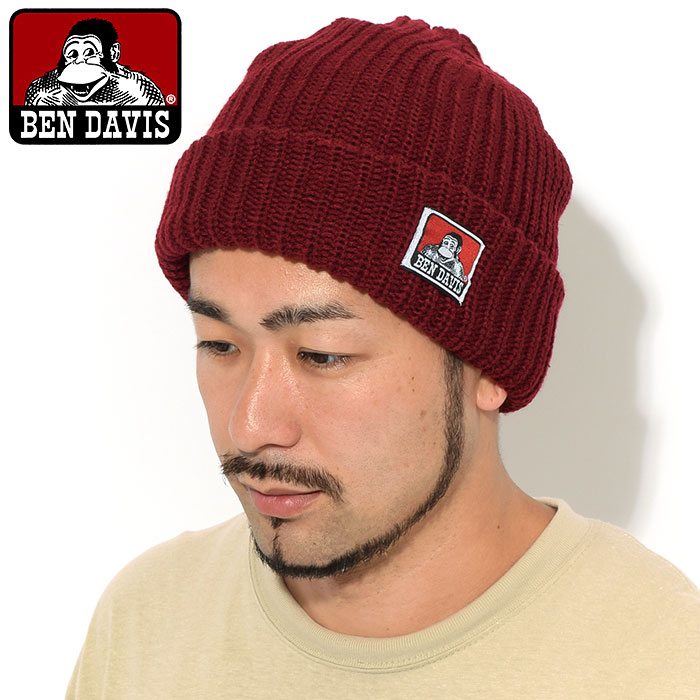 ベンデイビス ニット帽 BEN DAVIS パッチ ニット キャップ ホワイト