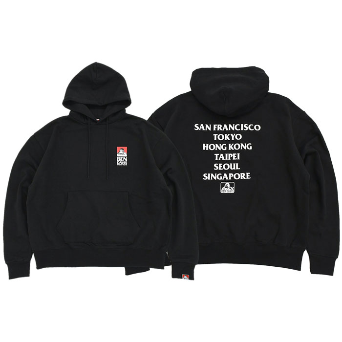【美品】BEEDEN プリントオーバーフーディー BEN DAVIS/WHITE LABEL ベンデイビス プルオーバー パーカー