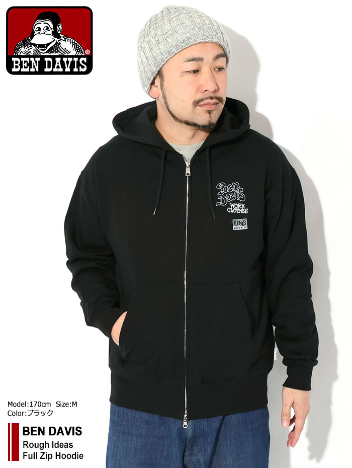 BEN DAVIS ベンデイビス パーカー ジップアップ メンズ ラフ