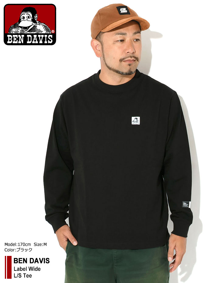BEN DAVIS（ベンデイビス） ロンT Tシャツ 長袖 メンズ ラベル ワイド