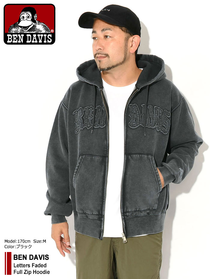 BEN DAVIS（ベンデイビス） パーカー ジップアップ メンズ レターズ
