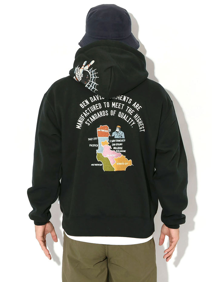 BEN DAVIS（ベンデイビス） パーカー ジップアップ メンズ スーベニア