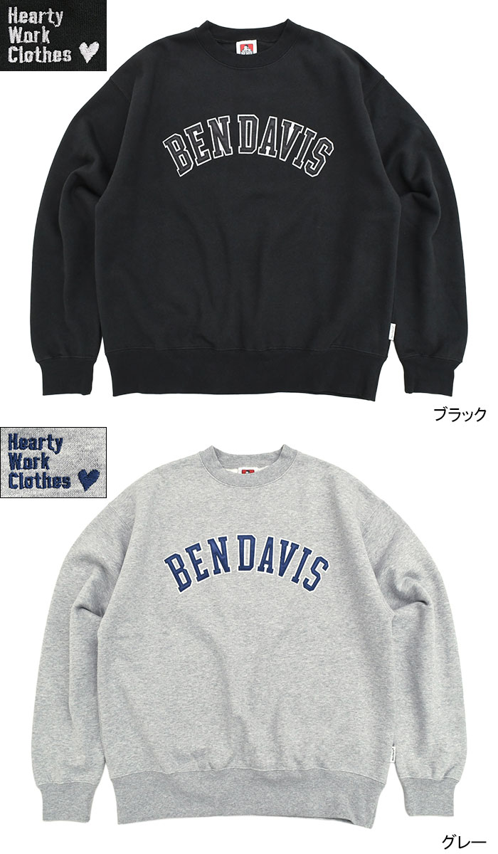 BEN DAVIS（ベンデイビス） トレーナー メンズ アーチ ロゴ クルー