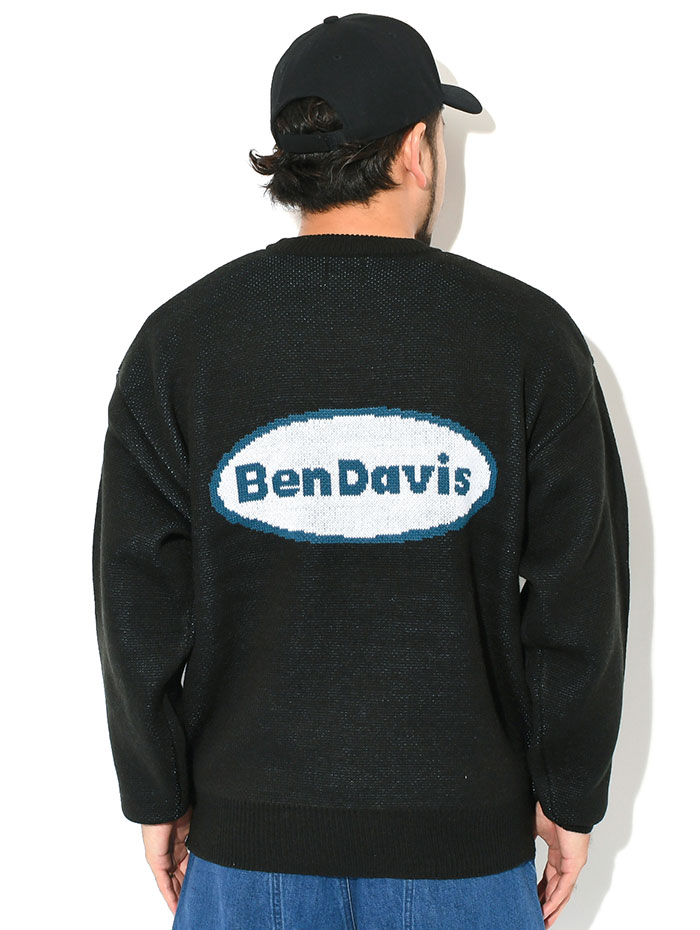 ベンデイビス セーター BEN DAVIS メンズ ツー サイド ロゴ ニット トップ(I-2780061 Two Side Logo Knit  Top Sweater ビッグシルエット)