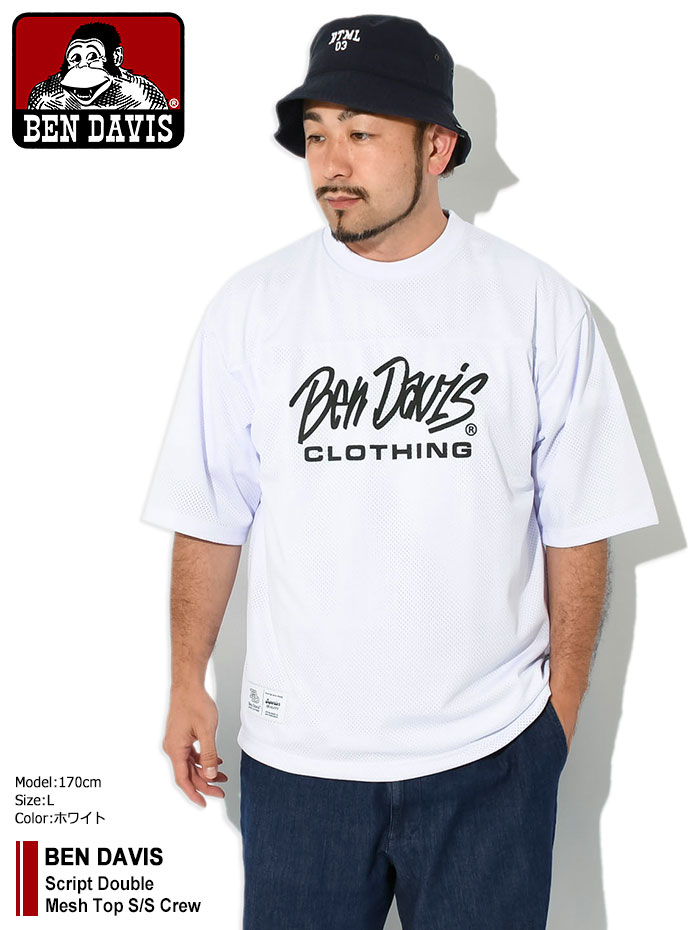 ベンデイビス カットソー 半袖 BEN DAVIS メンズ スクリプト ダブル メッシュ トップ クルー ( T-24580049 Script  Double Mesh Top S/S Crew トップス )