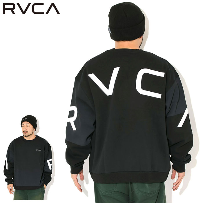 新品  RVCA 配色トレーナー BLACK✕WHITE RVCA（ルーカ） トレーナー スウェット メンズ レディース : ZOZOTOWN