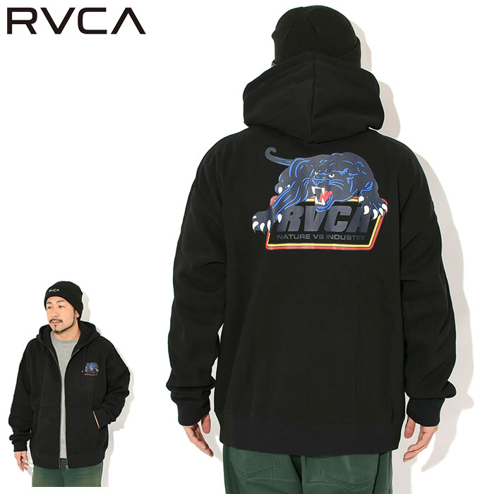 値下げしました　RVCA ブラック フードパーカー RVCA（ルーカ） パーカー メンズ ボーダード フード パーカー RVCA