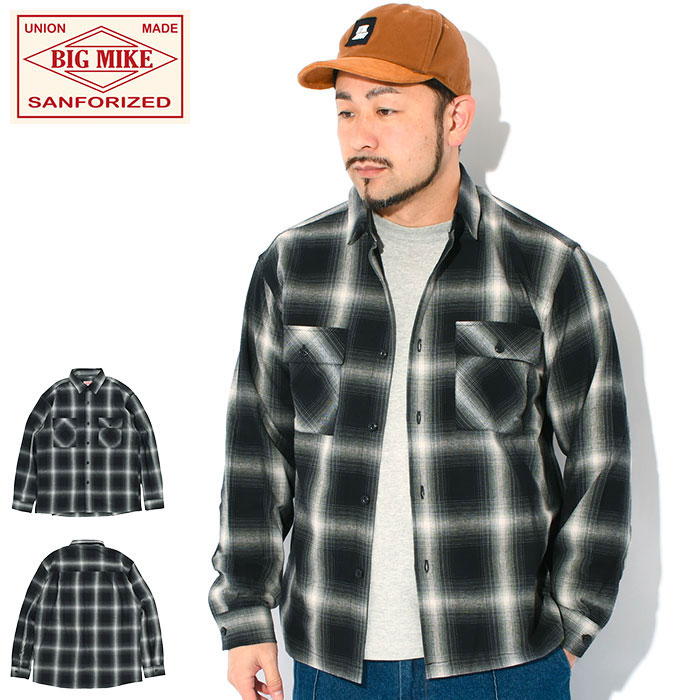 ビッグマイク シャツ 長袖 BIG MIKE メンズ オンブレ ライト ネル ブラック チェック ( Ombre Light Nel Black  Check L/S Shirt ワークシャツ 102415000 ) : big-102415000 : ice field - 通販 -  Yahoo!ショッピング